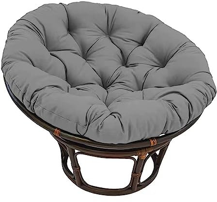 BaoTom Gartenstuhlauflagen Papasan Schaukelstuhl Sitzkissen, Rund Sessel, Verdickte Polster für Schaukel Stuhlkissen Outdoor Hängesessel (Dunkelgrau, 100 * 100cm)