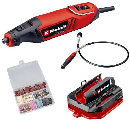 Einhell Schleif- und Gravur-Werkzeug TC-MT 150 E (150 W, Drehzahlelektronik, max. 35000 U/min, Spindelarretierung, inkl. 117-teiliges Zubehör)