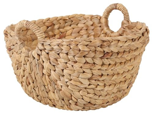 Vera L IN92 - Cesta de almacenaje ovalada (36 cm), diseño de jacinto de agua