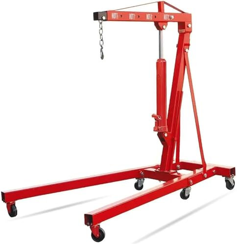Palan Électrique Support de levage à moteur de 2 tonnes, en acier robuste, cueilleur de cerises, grue d'atelier, joliment pliable, rouge (support de moteur) treuil