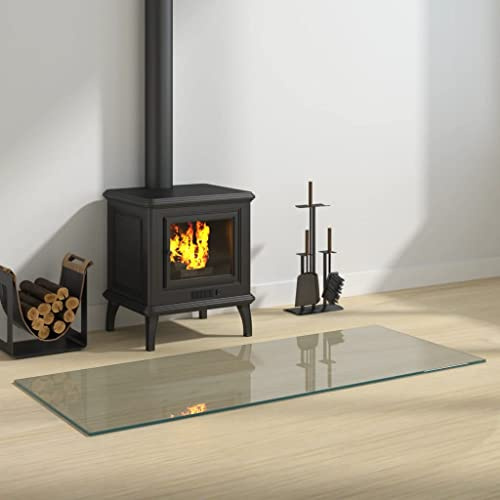 Genérico Placa de Vidrio para Chimenea Rectangular 120x50 cm,Cristal-324125