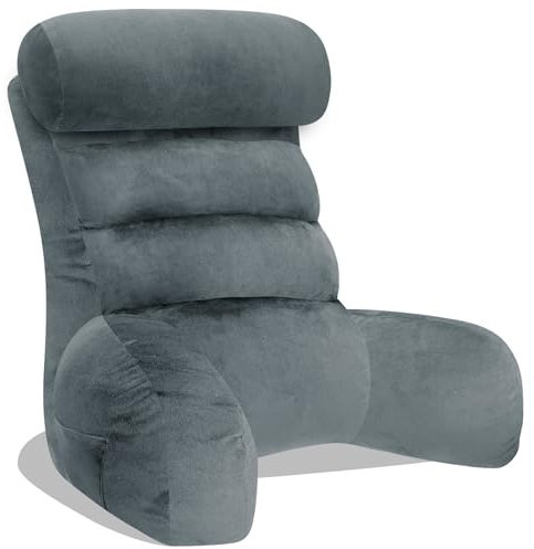 SOOYUZXXED Lesekissen für Bett und Sofa，Rückenkissen für Bett，Lesekissen mit Rückenlehne für Erwachsene ，Bequem zum Sitzen, Lesen & Fernsehen in Boden oder Sofa（grau，65 * 30cm）