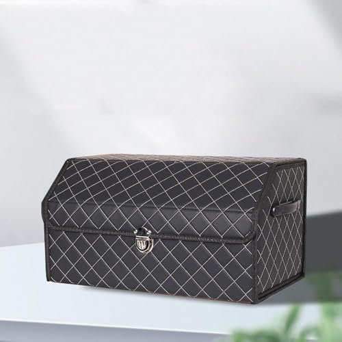 GLYGLY Auto Kofferraum Organizer für VW Gran Lavida 2013-2018, Kofferraumtaschen Autotasche Organizer Wasserdicht Fächern Aufbewahrungs Box Faltbare,B-Black-53 * 32 * 30cm