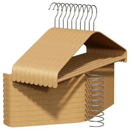 Bamboo Hangers - Durable & Slim Coat Hanger - Suit Hangers with 360-Degree Rotatable Hook, Suit Hangers for Clothes, Jacket, Shirt, Tank Top, Pant (Bamboo, 20 PCS)