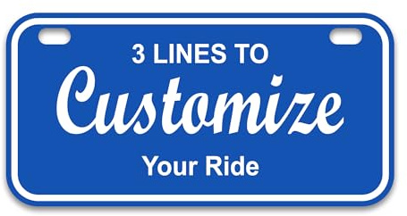 InkMyPlate Custom Mini License Plate – 4 Sizes – Thick .040 Aluminum – Decorative Bike Name Plates for Kids, Bicycle, Power Wheels, Golf Cart – Over 20 Colors – Fun Novelty Tag & Number Plate