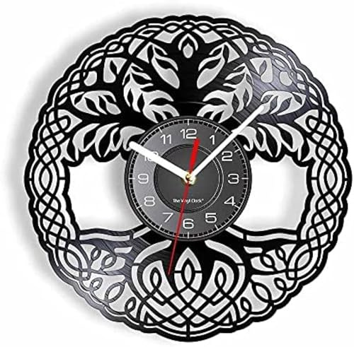 JPXXFM Orologio da parete dell'albero della vita realizzato con un orologio da parete della natura inciso inciso