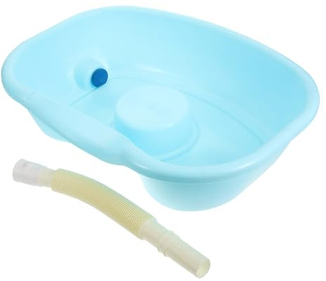 Lavacapelli Portatile con Tubo in ABS per Anziani e Gravidanza | Bacinella Leggera, Controllo Facile del Flusso, Uso al Letto, Colore Verde Chiaro, Adatta a Uso Domestico