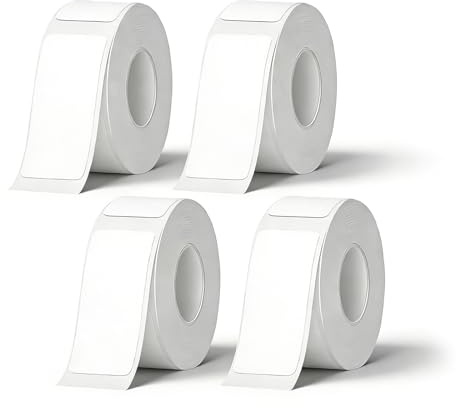 ZMZaoan 160 Etiketten Wasserfeste Thermo-Etiketten Band 14 x 40mm - Kompatibel mit P11/P12/P154 D30/D35/Q30/Q30S/Q31 HP3/HP4 Druckern Hochwertiges Etikettenband, usw Geeignet für Haus, Büro