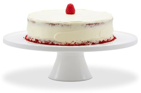 Relaxdays Piatto da Torta con piedistallo, Ceramica, HxD: 10 x 32 cm, per Torte e Dolci, Supporto