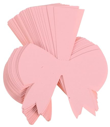 CLISPEED 50 Pezzi Segnaposto per Matrimonio Fiocco Rosa 12X93 CM Cartellini Posti a Sedere per Ricevimenti Biglietti da Tavolo Scrivibili per Addio al Nubilato e Feste Romantiche