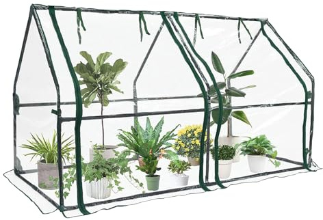 Serra da giardino portatile – Tenda da porta con cerniera impermeabile protezione raggi UV, design compatto per interni ed esterni, giardino, terrazza, balcone, fattoria