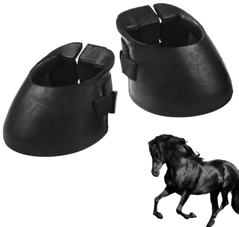 Shgxjjnb 2 Pack Hoof Boots for Horses, Horse Hoof Boots, Rubber Horse Boots, Ultimate Hoof Protection, Suitable for Trimming and Protecting Horseshoes