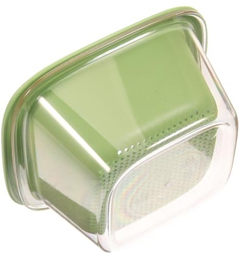 VALICLUD Double-layer Vegetable and Fruit Draining Basket, Green Plastic Kitchen Food Strainer with Wash Basin for Household Fruit Cleaning and Draining