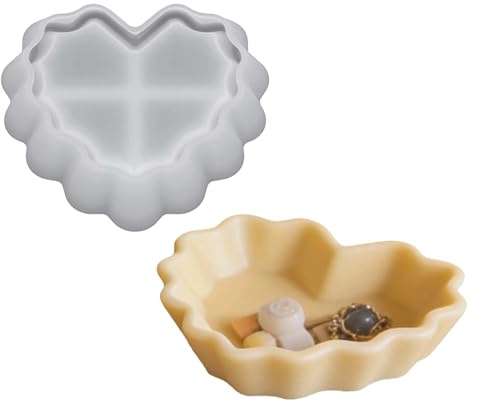 Stampo a forma di cuore | Portacandele in gesso a forma di cuore, stampo in silicone | per collane, orecchini, caramelle, San , fai da te, decorazioni per la casa e