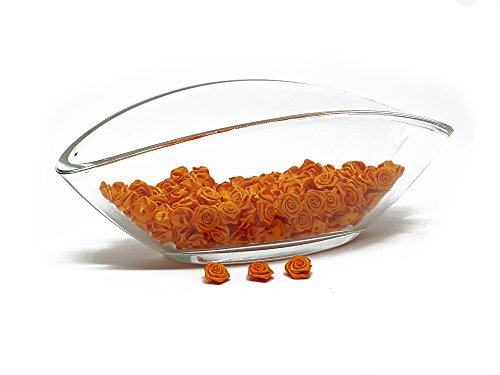 100 Rosen - 15mm - Deko Rosen Röschen - Satinrosen | Orange