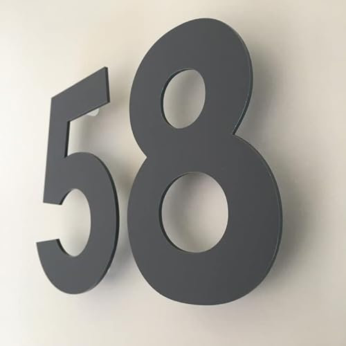 Graphite Grey Matt, Floating Finish, House Numbers - Century Gothic - 30 cm