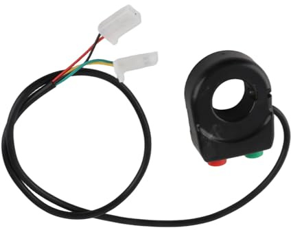 Qiilu 12V Luz principal de cuerno Negro Boton de encendido/apagado Interruptor del manillar para moto scooter