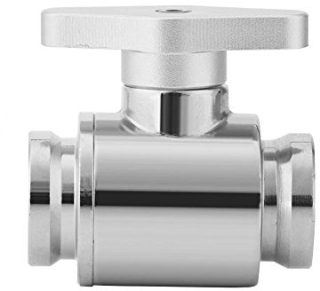 Richer-R G1 / 4 Wasserventil, PC-Wasserkühlung G1/4 Valve Innengewinde Wasser Kugelhahn Absperrventil mit Handgriff für Computer Wasserkühlung Silberig/Schwarz(Silver)