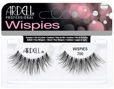 Ardell Wispies 700 False Eyelashes, Duo Adhesive Included, Long Length, Vegan Friendly, 1 Pair (Pack of 1)