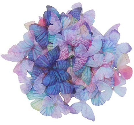 Supvox 20 Stück 3D Organza Schmetterling Applikationen Zum Aufnähen Leichte Chiffon Doppellagen Stoff Dekoration Für Kleidung Haarschmuck Und Diy Basteln