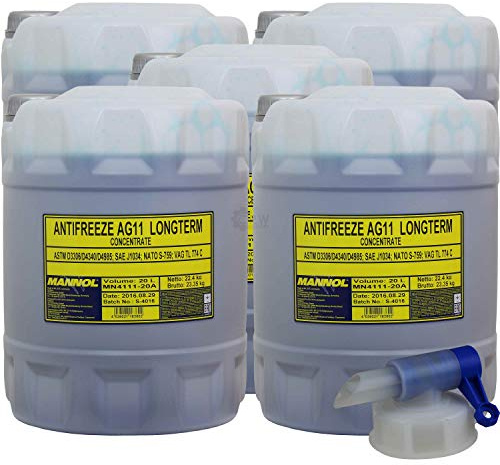 100L 20L Kühlflussigkeit MANNOL Antifreeze AG11 Frostschutz blau + Auslaufhahn
