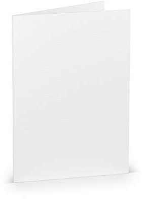 PAPERADO 100 Faltkarten DIN A6 - Weiß gerippt - 10,5 x 14,8 cm - 220 g/m² - Doppelkarte Klappkarte Einladungskarte