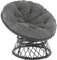 tectake® Papasansessel, gemütlicher Drehsessel mit Kissen rund, bequemer Rattansessel, Loungesessel drehbar, runder Relax Korbsessel Rattan für Wohnzimmer, Leseecke, Lounge - schwarz