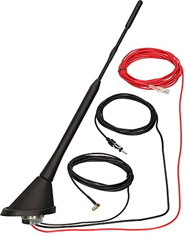Audioproject A292 - Universal DAB Antenne Auto 24cm Auto Antenne Dach SMB DIN - 5m Kabel - Verstärker KFZ 16V Autoantenne Dachantenne für VW Audi Opel Ford BMW Mini - für DAB Radio