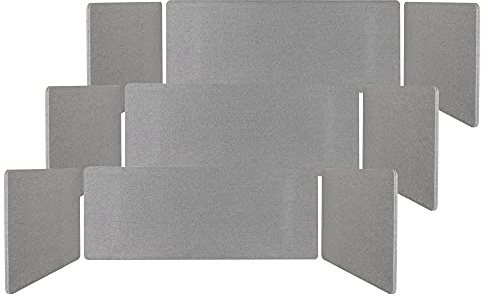 Pronomic DiviDesk-1507560 GY Tischtrennwand 3X Set, 40 und 50 cm | Schalldämmender Sichtschutz für Tische, 3 Paneelen mit 150 cm und 6 Stück mit 75 Breite, 40 und 50 cm), Leicht aufzustellen