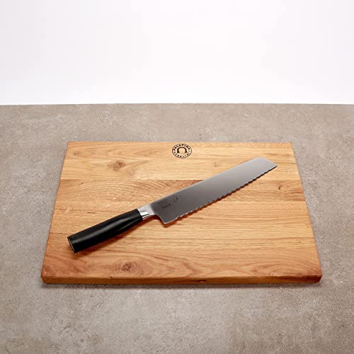 Kai Shun Tim Mälzer Kamagata; ultrascharfes Brotmesser TMK-0705 23 cm KLinge + großes XXL- Eichenbrett 40x25 cm; Sonderangebot