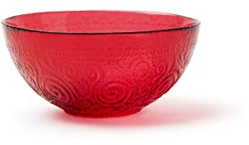 Excelsa Arabesque Red Coppetta, Diametro: 15 cm, Vetro Decorato, Capacità 600 Ml.