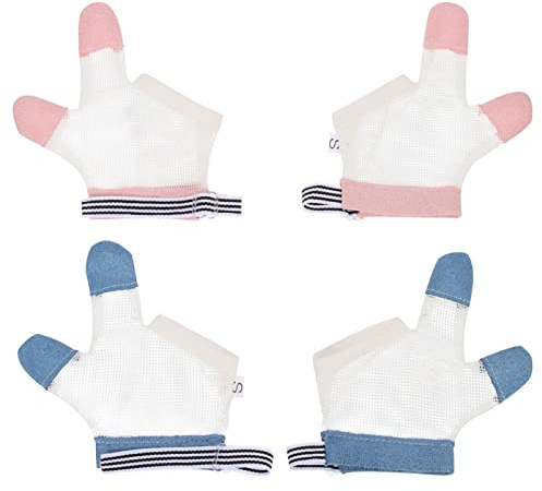 FOMIYES Baby Anti Daumenlutschschutz Handschuhe Fingerlutschstopp Saugschutz Für Kinder Atmungsaktiv Und Verstellbar Für Zuhause Und Draußen 2 Paar