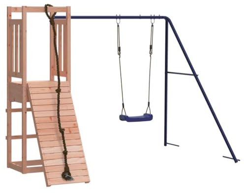 vidaXL Spielturm, Klettergerüst mit Kletterwand Schaukel, Kinder Kletterturm, Spiel-Zubehör für Garten, Holz Spielplatz Spielhaus, Massivholz Douglasie