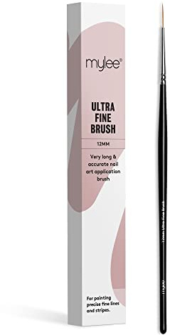 Mylee Pinceau Ultra Fin 12 mm, l’Application de Vernis à Ongles et de Gel | Outil de Manucure Professionnel, Idéal pour une Utilisation à Domicile ou en Salon