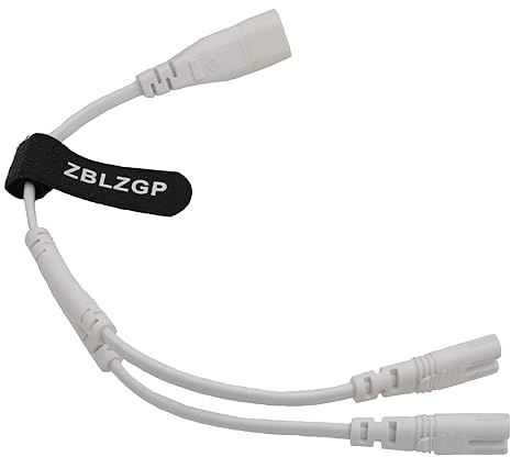 ZBLZGP IEC320 C8 auf 2X C7 Y Splitter AC Stromkabel,IEC Abbildung 8 männlich auf 2 weiblich Power Splitter Kabel,1 in 2 Out AC Stromkabel,für PS4 Lampen LCD Monitore Lautsprecher (C8-2x C7,Weiß)