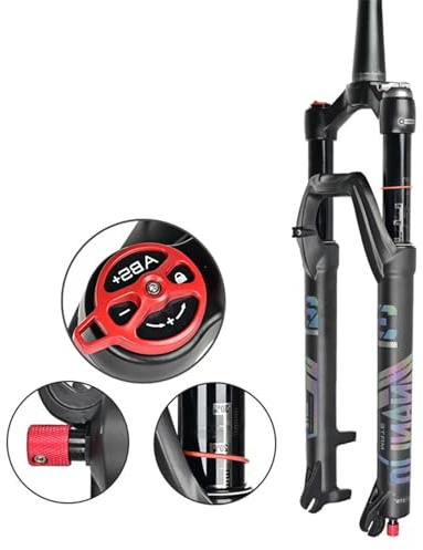 Mountainbike Federgabel 29 27,5 Zoll MTB Luftgabel 120mm Federweg Steckachse 15x100 15x110 Schnellspanner Fahrradgabel (Color : 27.5 Tapered Manual)
