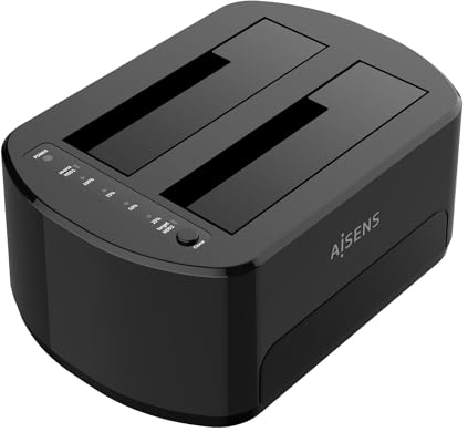 ESTACION DOCKING AISENS DOBLE ASDS-D03B SATA 2.5 3.5 A USB 3.0 3.1 GEN1 CLONE