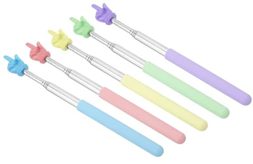 PATIKIL Puntero Telescópico para Profesores, 5 Unidades, Mini Puntero de Mano para Pizarra Blanca en el Aula, Guía de Presentación, Entrenador, 5 Estilos de Colores 2