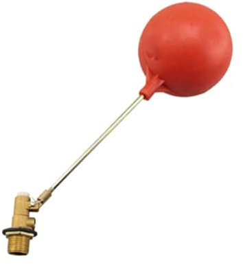 Colcolo Water Tank Float Valve Floating Ball Valve Auto Fill Shut Off Switch Brass Float Valve for Storage Tanks Pools Ponds, Red, 1inch DN25
