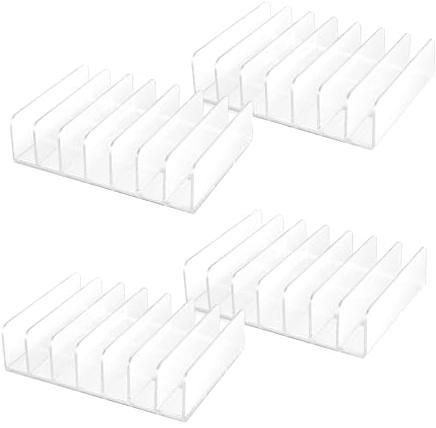 LYNNRICK 4 StüCk Durchsichtiger CD-Halter Aus Acryl mit Anheftbarem CD-/DVD-PräSentationsregal, CD-Aufbewahrungsregal, Organizer-StäNder, CD-Tablett.