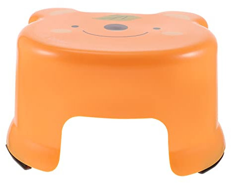 Warmhm Verdickter Kunststoff Tritthocker rutschfest Badezimmer Toilettenfußhocker Für Töpfchentraining Und Waschbecken Stabiler Kinderhocker Mit Anti Rutsch Boden in Orange