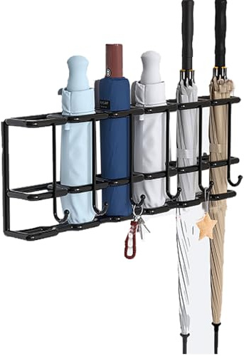 KARAOT Portaombrelli da Parete, Stand in Metallo per Esterno/Interno, Porta Ombrelli per Ingresso Home Office