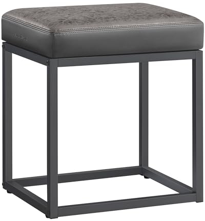 SONGMICS HOME LUIZ Kollektion - Sitzhocker rechteckig, Schminkhocker, Fußhocker, Oberteil wendbar, Hocker, Beistelltisch bis 300 kg belastbar, Schlafzimmer Wohnzimmer Flur, Taubengrau LOM079G01