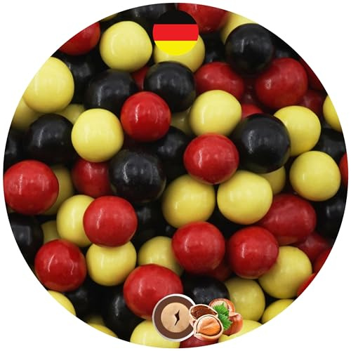 EinsSein 0,7kg Schokobälle Mix Deutschland schwarz-rot-gold glanz Schokokugeln Bälle Schoko| WM 2026 Süßigkeiten Fußball Kindergeburtstag Party | essbare Deko Fanartikel für die Fußball WM