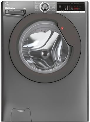 Hoover H-WASH 300 10kg Freestanding Washing Machine, 1400 RPM, B Rated, AC Motor, NFC & IoT App, 15+1 Programmes, Allergy Care Cycle, Graphite, 60x58x85 cm - H3WO4105TARR4-80