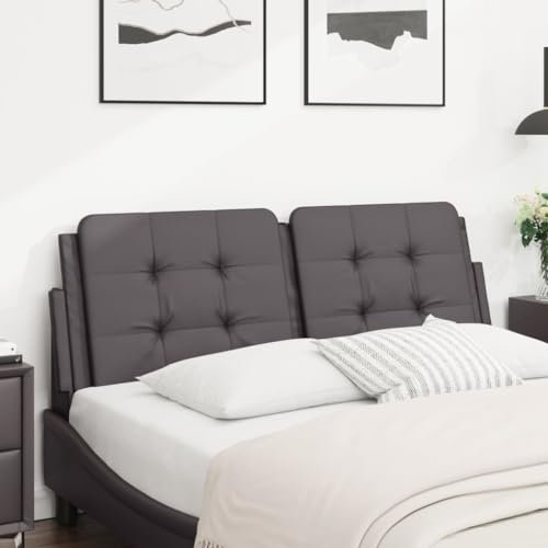 Homgoday Kopfteil Kissen Bett Kopfkissen Kopfteilpolster Kopfpolster Rückenkissen Wandkissen Bettkopfteil Rückenpolster Rückenlehne für Bett Schlafzimmer Grau 140 cm Kunstleder