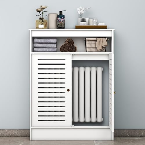 BUETPOX Cubre Radiadores Cubreradiador Moderno, Cubierta del Radiador, Blanco Lacado Revestimiento Protector,con Estante Y Panel Decorativo Elegante Y Moderno(70 * 90 * 20cm/27.6 * 35.4 * 7.9in)