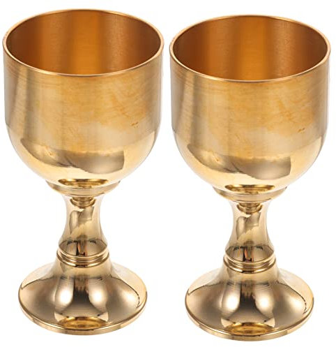 Amosfun 2pièces Gobelet à Vin Laiton Style Vintage Lot De Coupes Délicates Pour Accessoires Décoratifs Pour Table