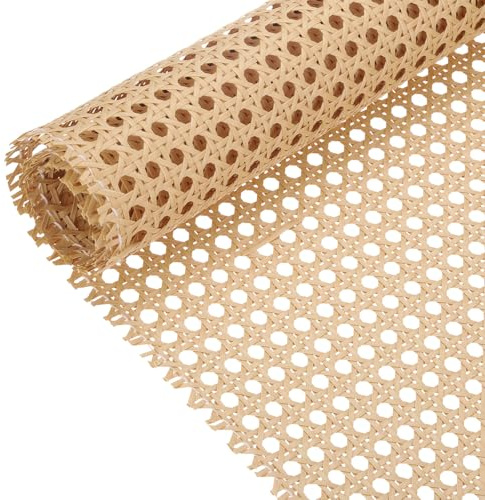 sourcing map Rouleau de toile en rotin synthétique tissé à la main pour cannage de chaise, fournitures de réparation et de panier 61 cm x 1 m