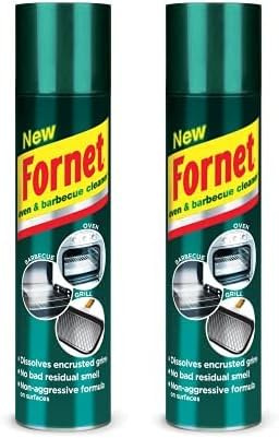 Fornet - Sgrassatore Spray per Forni e Barbecue, Formula non Aggressiva, Senza Soda Caustica, 300ml (Confezione da 2)
